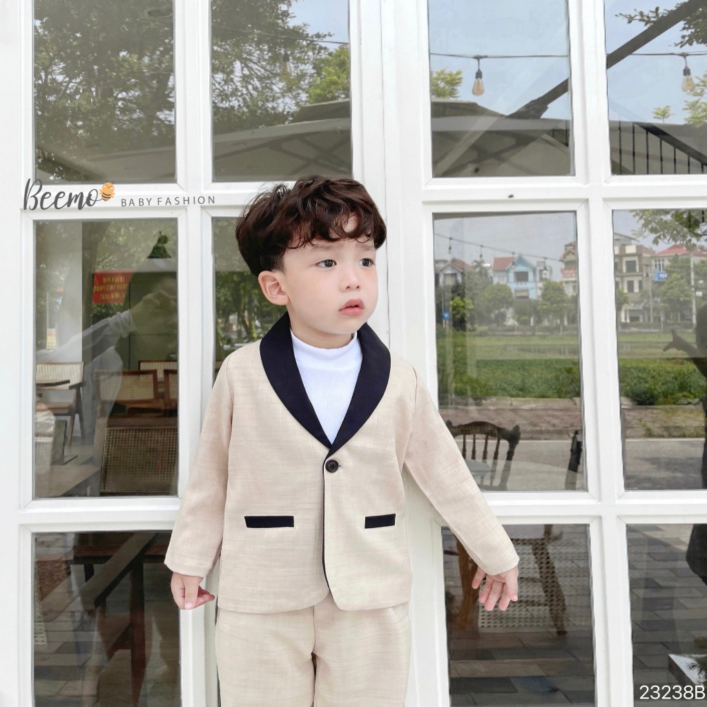 Vest bộ bé trai sành điệu, vest beemo đi tiệc