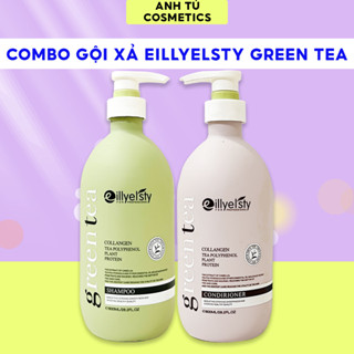  Dầu Gội Cặp Eillyelsty Green Tea 800ml Combo Gội Xả Nuôi Dưỡng Tóc Chiết Xuất Từ Lá Trà Xanh Anh Tú Cosmetics 
