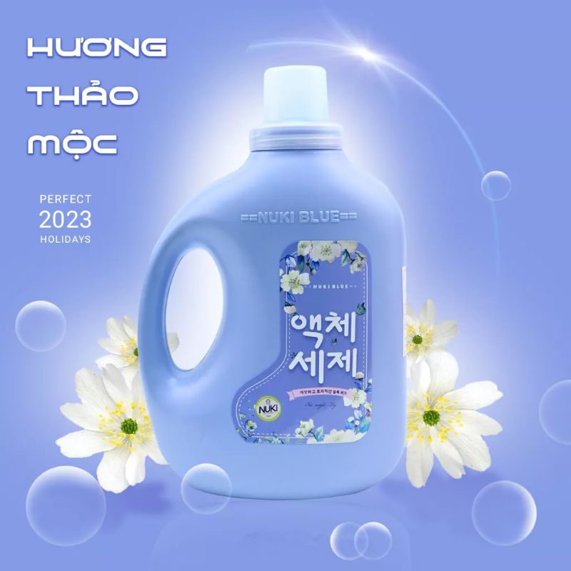 Nước Giặt Xả Hàn Quốc NuKi Blue 2kg,Hương Thơm Dịu Nhẹ,Mềm Vải