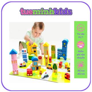 Xếp Hình Xây Dựng Thành Phố♥FREESHIP♥Bộ Xếp Hình Xây Dựng Thành Phố 62 Chi Tiết Cho Bé Tập Làm Kỹ Sư