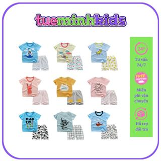 Bộ Cotton Cho Bé Trai Bé Gái Từ  1 Tuổi Đến 5 Tuổi Chất Đẹp Thoáng Mát In Hình Dễ Thương Có 6 Mẫu Lựa Chọn