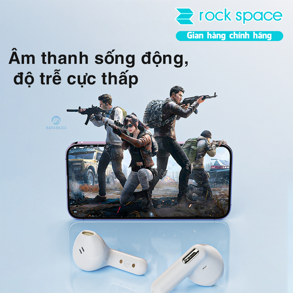 Tai nghe bluetooth không dây nhét tai TWS Rockspace S3 hàng chính hãng bảo hành 1 năm 1 đổi 1