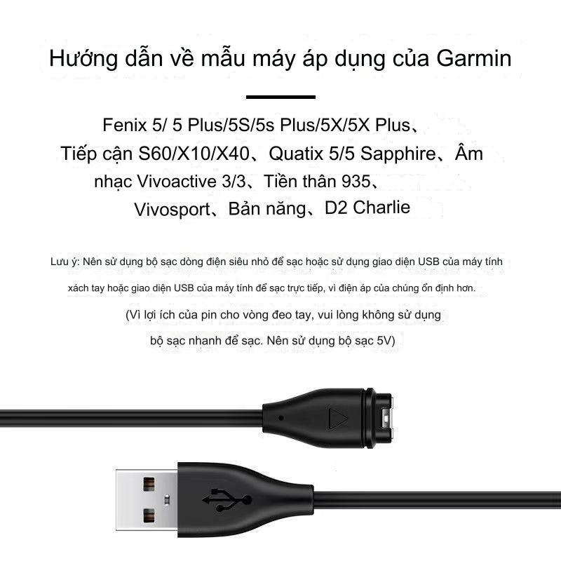 Dây sạc cho đồng hồ Garmin Fenix 5 6 7 935 945 955 245 255 S60 S62 Vivoactive 3 4 Vivosport Venu 1 2 SWASTORE