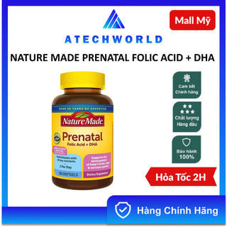Vitamin cho bà bầu nature made prenatal folic acid + dha - date 05/2025 - hàng chính hãng - mall mỹ