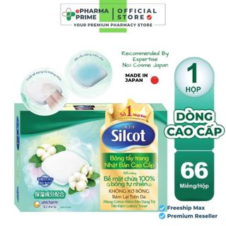 Bông tẩy trang Silcot Unicharm Nhật Bản - Hộp 66 miếng