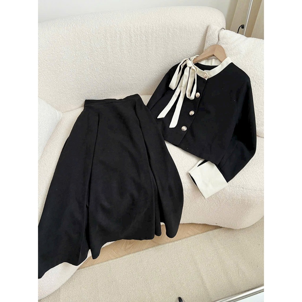 SET VÁY CÁCH ĐIỆU NƠ CỔ TIỂU THƯ HÀNG QUẢNG CHÂU LOẠI 1