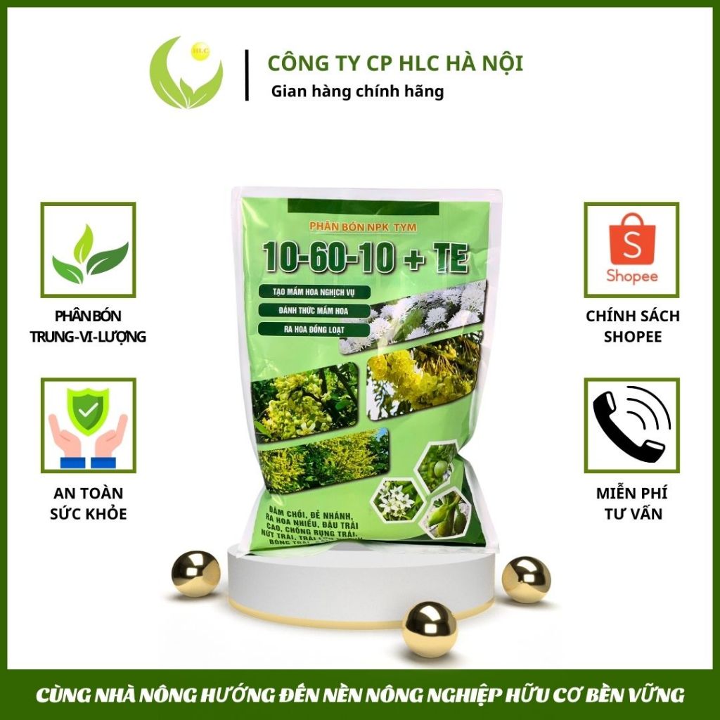 Phân bón 10-60-10 + TE tăng trưởng ra hoa 1kg pha 400 lít - Đảm bảo chính hãng