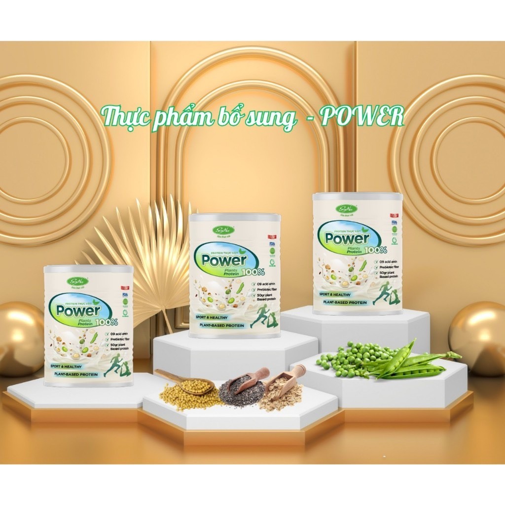 Thực Phẩm Bổ Sung Protein Power Soyna - Dinh Dưỡng Cho Người Tập Gym, Thể Thao, Ăn Chay, Hàm Lượng Đạm Thực Vật Cao