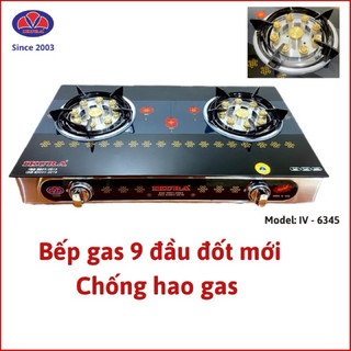 Bếp gas kính dương 9 đầu đốt cao cấp - thế hệ đầu đốt mới chống hao gas - Bếp gas 9 đầu đốt IKURA
