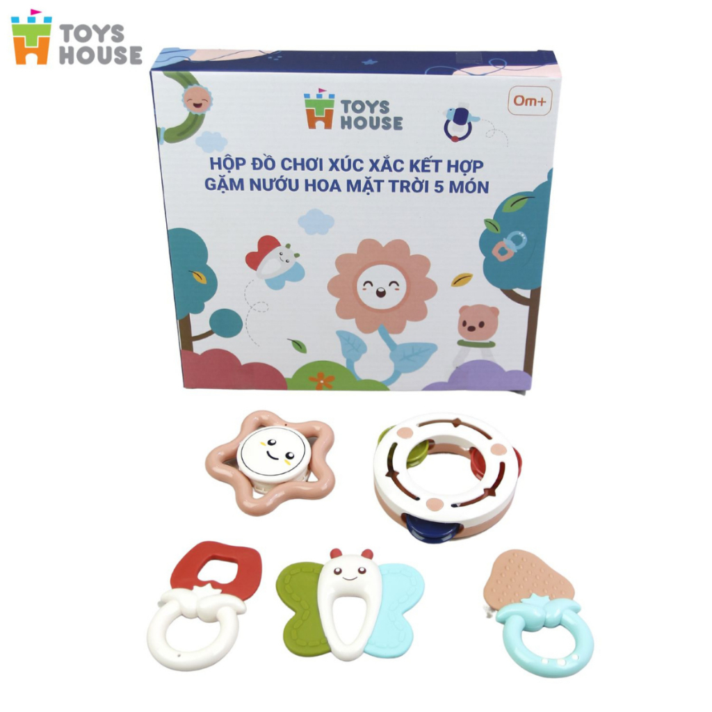 Hộp Đồ Chơi Xúc Xắc Kết Hợp Gặm Nướu 5 Món Cho Bé TOYSHOUSE