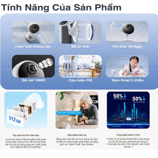 Camera CB1 Ezviz dùng pin 2MP