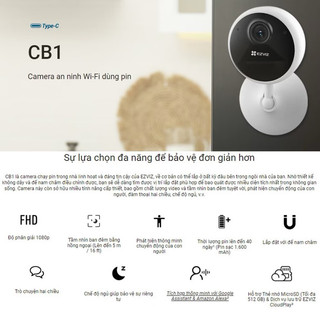 Camera CB1 Ezviz dùng pin 2MP