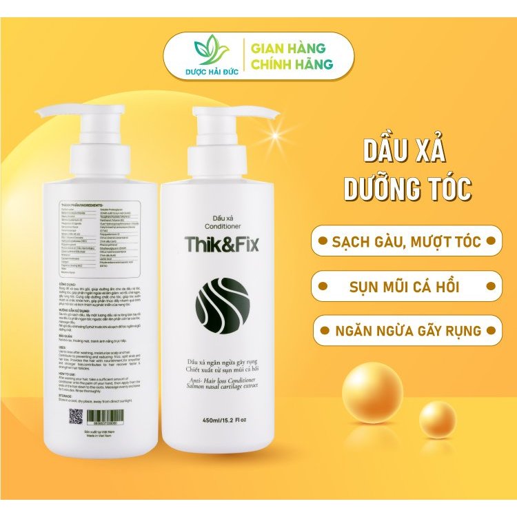 Dầu Xả Thik&Fix chiết xuất thảo dược giúp phục hồi nang tóc bị tổn thương, kích thích mọc tóc, dưỡng tóc mềm mượt