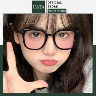 Mắt Kính Thời Trang Hiệu Ứng Má Hồng Form Vuông 636 Phong Cách Ulzzang Siêu Xinh