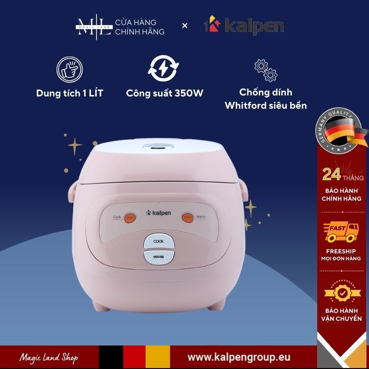 Nồi Cơm Điện 3D Kalpen R1 Công Nghệ Đức Cao Cấp, Giữ Nhiệt Tốt, Nấu Đa Năng Nhiều Kiểu Món Dung Tích 1L Cho 2 - 4 Người