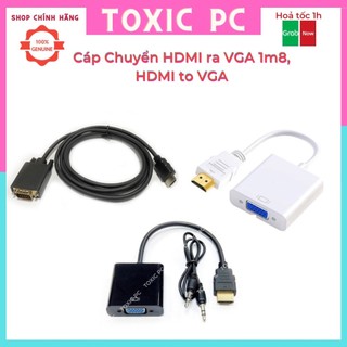Cáp chuyển hdmi ra vga 1.8m, hdmi to vga