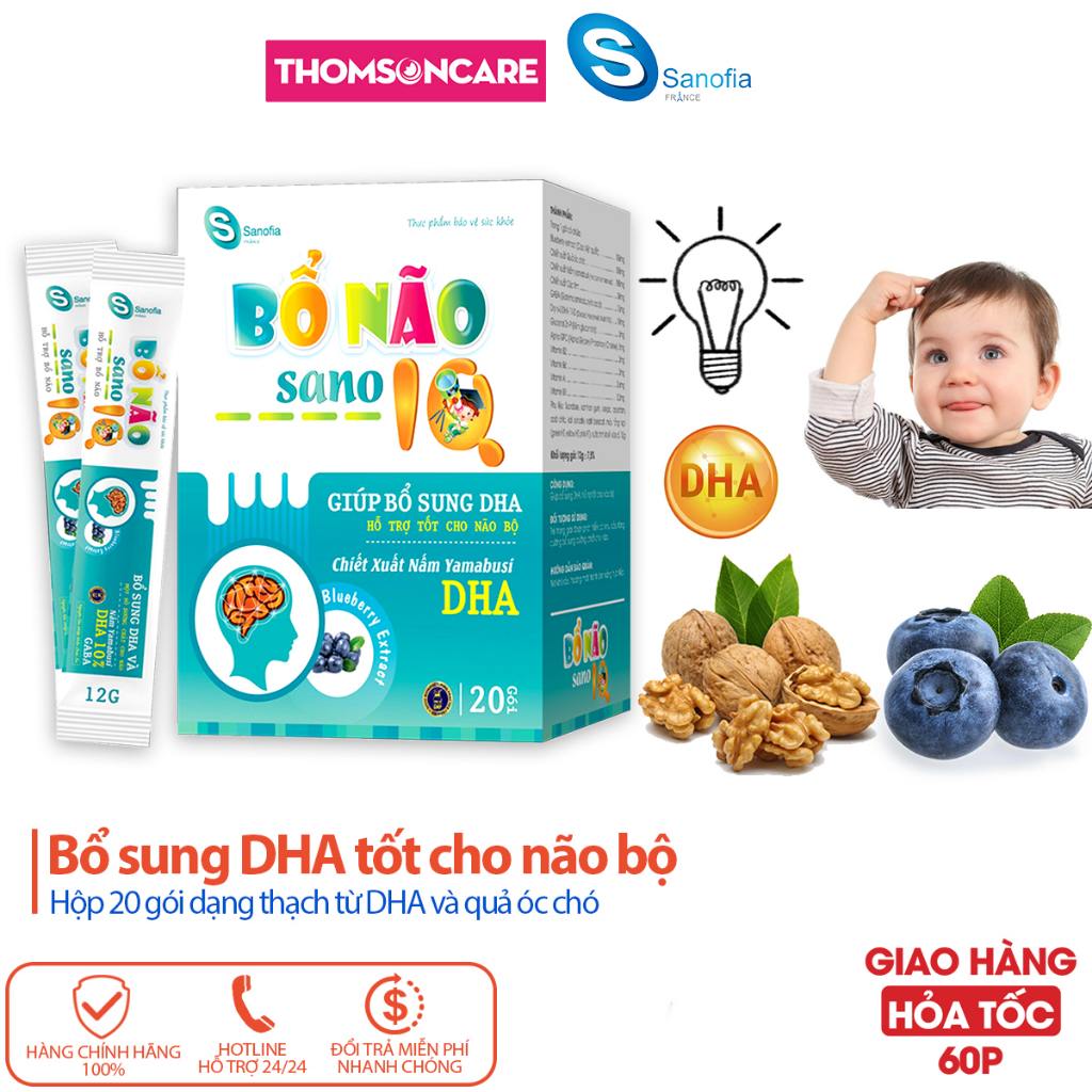 Combo tăng cường trí não cho bé bị tăng động - Cốm Egaruta Platinum 30 gói và Thạch bổ não Sano IQ 20 gói - Thomsoncare