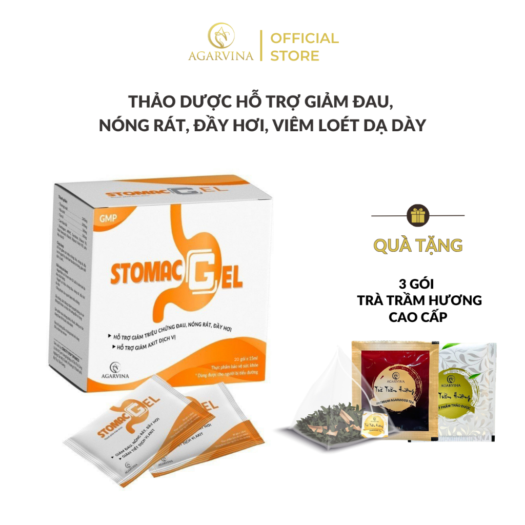Thảo dược hỗ trợ giảm đau, nóng rát, đầy hơi, viêm loét dạ dày Stomac Gel - Hộp 20 gói x15ml