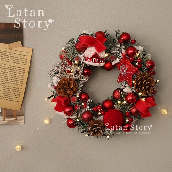 Vòng nguyệt quế treo trang trí noel, vòng trang trí Giáng sinh phong cách Bắc Âu - Gọn Decor