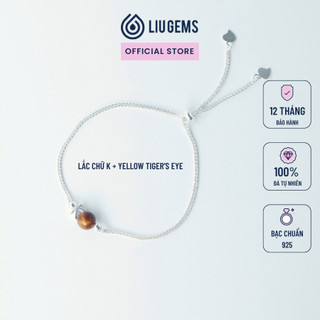 Lắc Tay Bạc 1 Viên Đá Mix Chữ Cái Liugems Năng Lượng Thổ Thể Hiện Một Cá Tính Thời Trang Tự Tin, Năng Động VB29
