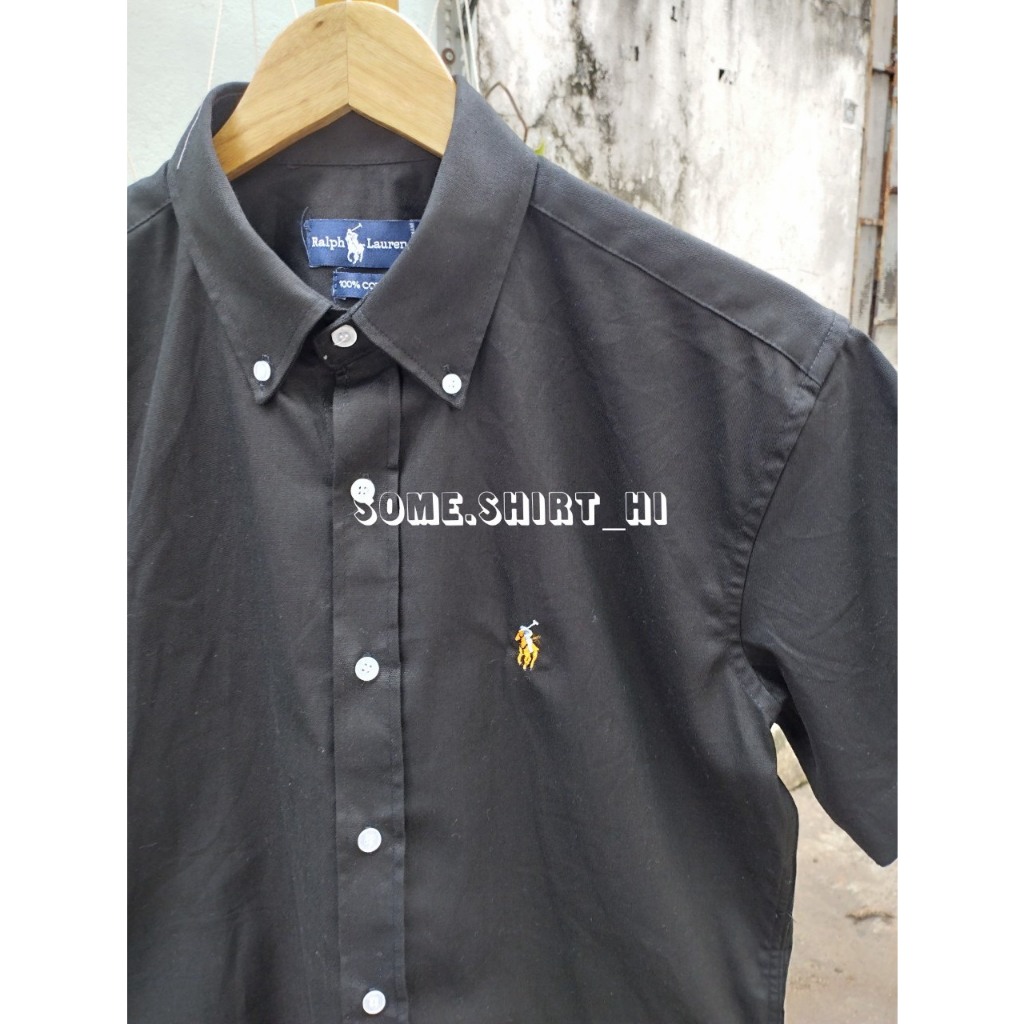 ÁO SƠMI NAM, NỮ VẢI OXFORD 100% COTTON, TAY NGẮN, DÁNG PHONG CÁCH CHÂU ÂU, MÀU ĐEN.