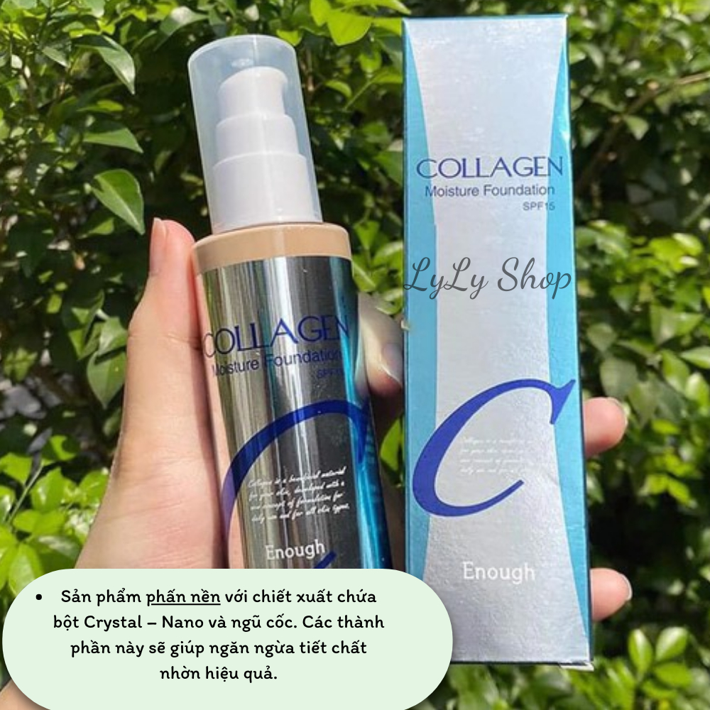 Kem Nền Enough Collagen Moisture Foundation, giúp làn da căng bóng ngăn ngừa ánh nắng lylyshop - 100ml