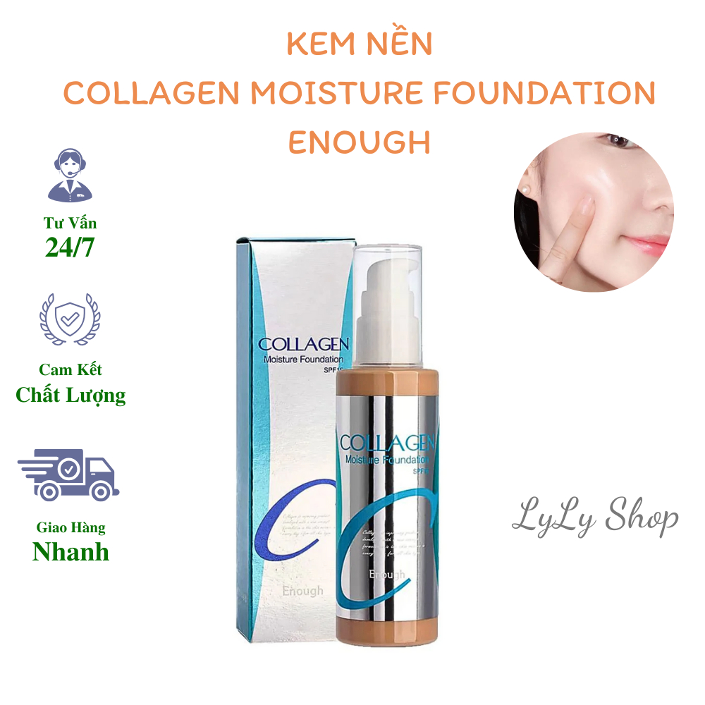 Kem Nền Enough Collagen Moisture Foundation, giúp làn da căng bóng ngăn ngừa ánh nắng lylyshop - 100ml