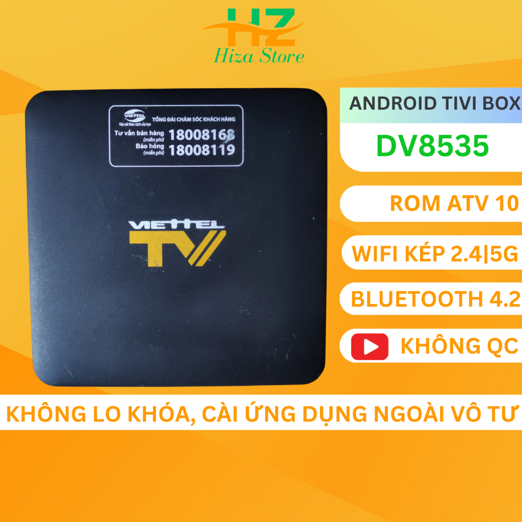 Android tivi box Viettel DV8535  rom ATV 12 đã  qua sử dụng box xem truyền hình bóng đá miễn phí