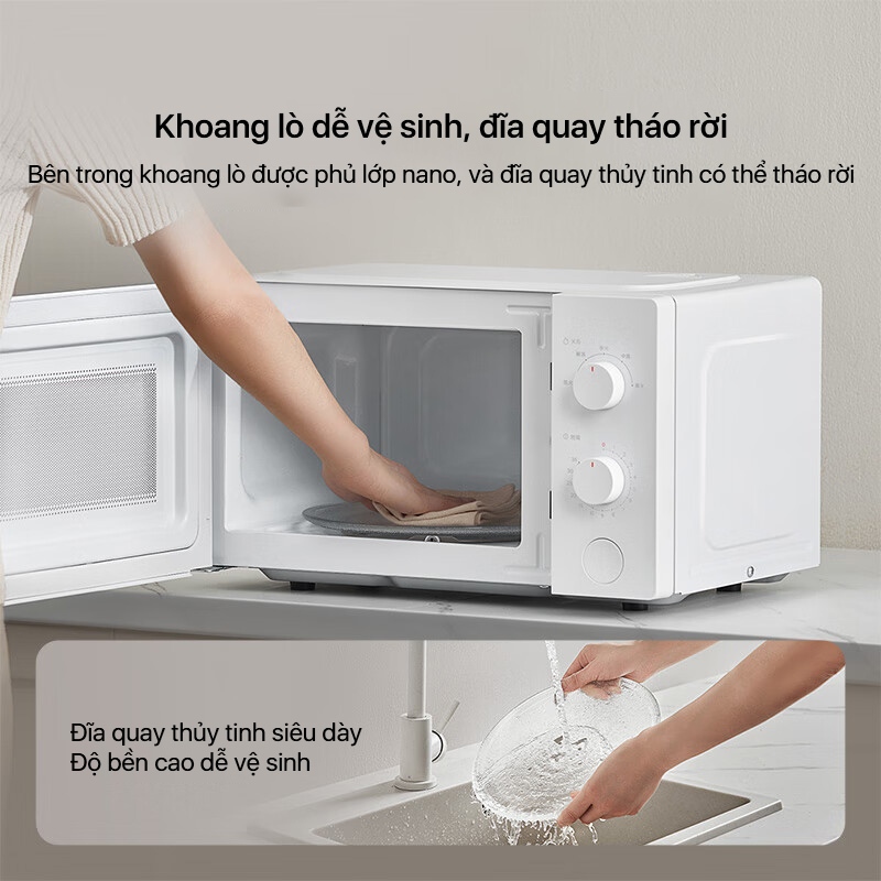 Lò Vi Sóng Thông Minh Xiaomi 20L 1150W công suất cao sang trọng điểu khiển qua app giá rẻ gia đình