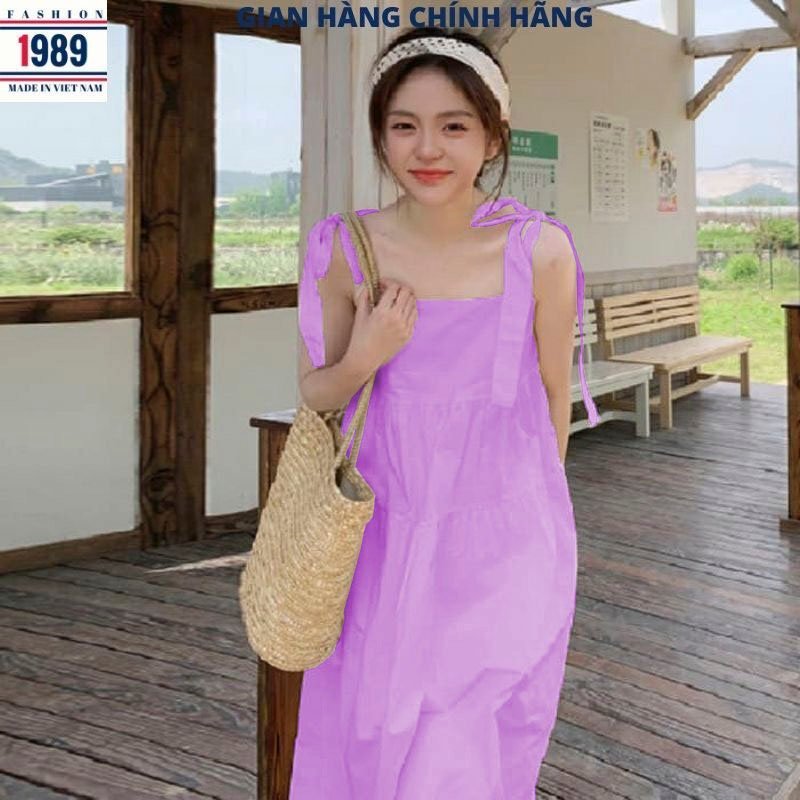 Đầm maxi đi biển thiết kế nơ vai xinh xắn AN78