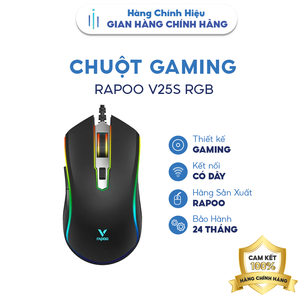 Chuột Có Dây Gaming Rapoo V25S - Đen