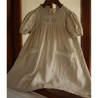 Váy linen xước cho bé gái