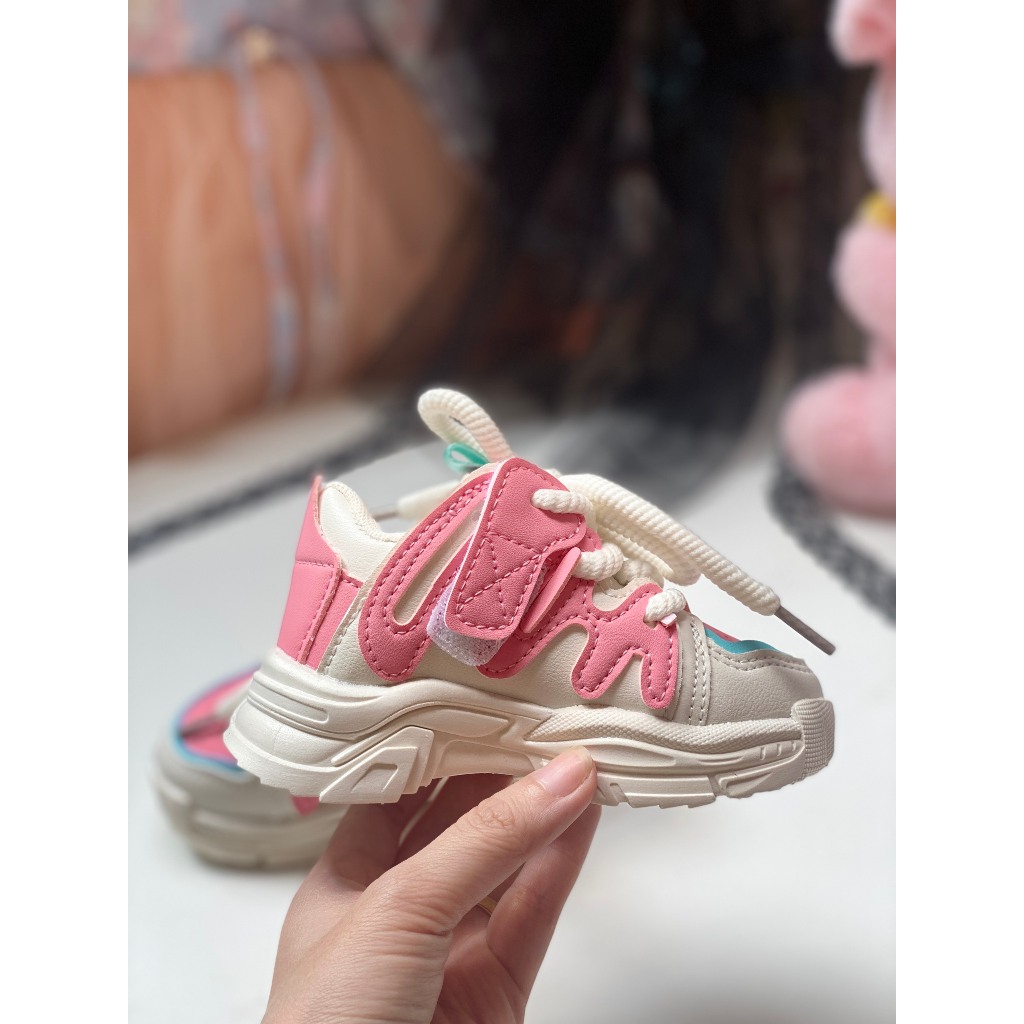 Giày Thể Thao Sneaker Cá Tính Phối Dây Thừng Cho Bé Gái