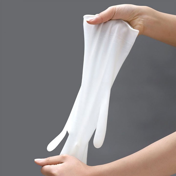 Găng tay cao su lót bông nỉ loại dài G01, găng tay nhà bếp rửa chén siêu bền dai cao cấp tiện lợi