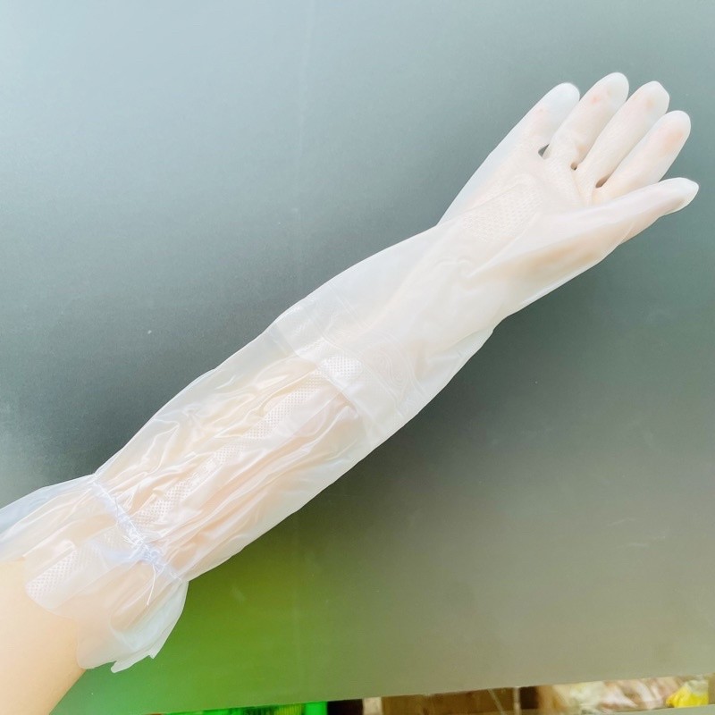 Găng tay cao su lót bông nỉ loại dài G01, găng tay nhà bếp rửa chén siêu bền dai cao cấp tiện lợi