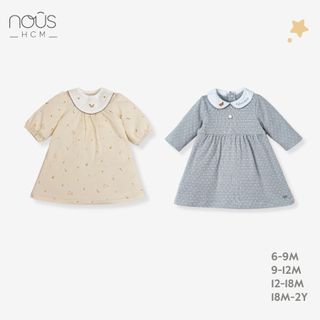Set váy hai màu sắc Nous dành cho bé gái chất liệu thoáng mát từ 3-6 tháng đến 18-24 tháng