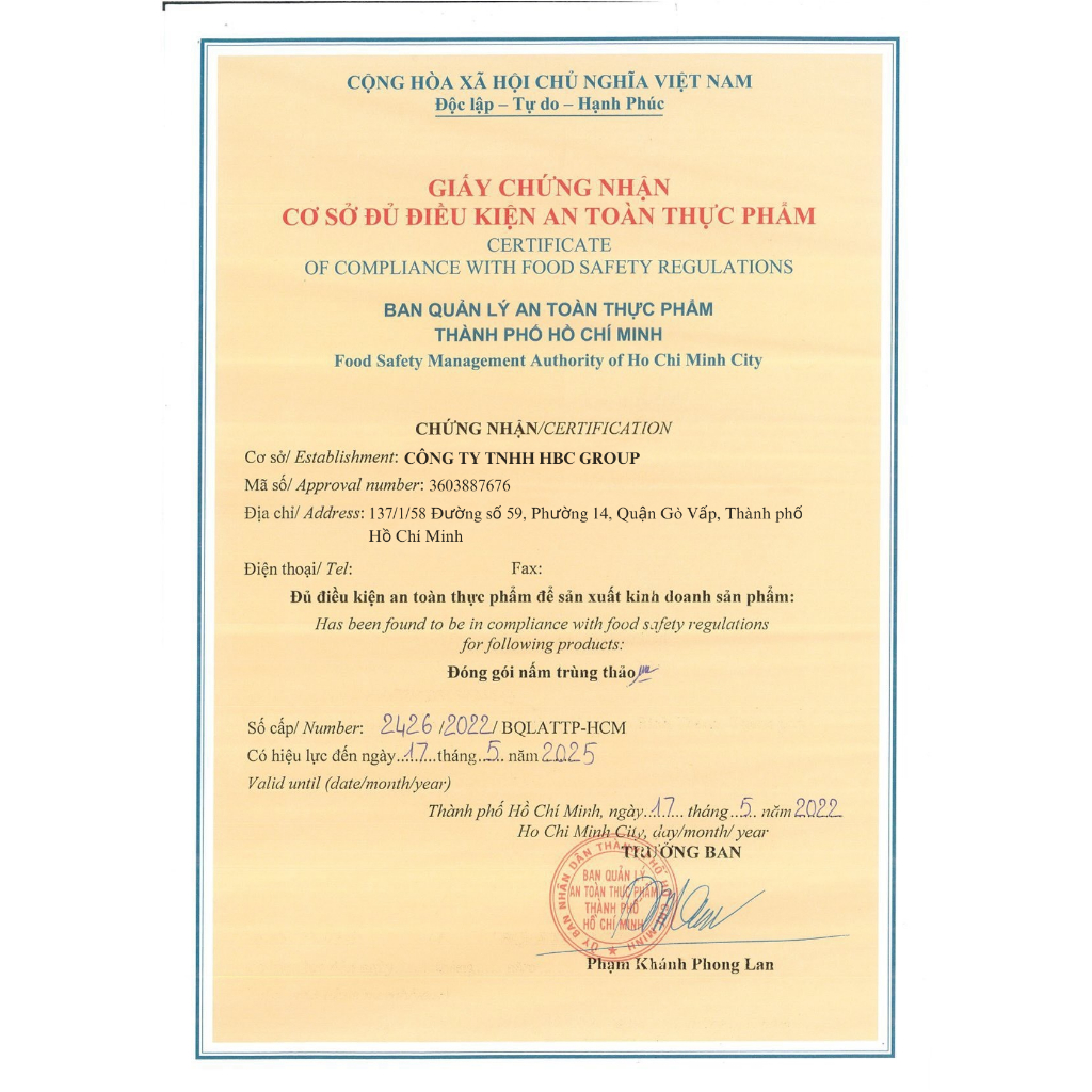 Đông Trùng Hạ Thảo Khô Sấy Thăng Hoa Minh's Farm - Hộp 10g