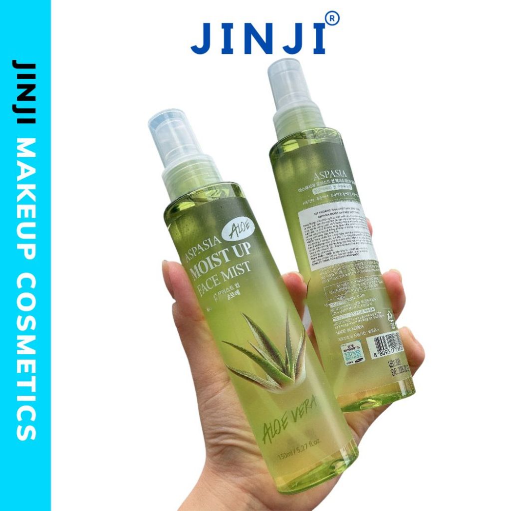 Xịt khoáng lô hội Aspasia Moist Up Face Mist Hàn Quốc 150ml khoáng nha đam dưỡng trắng da JINJI