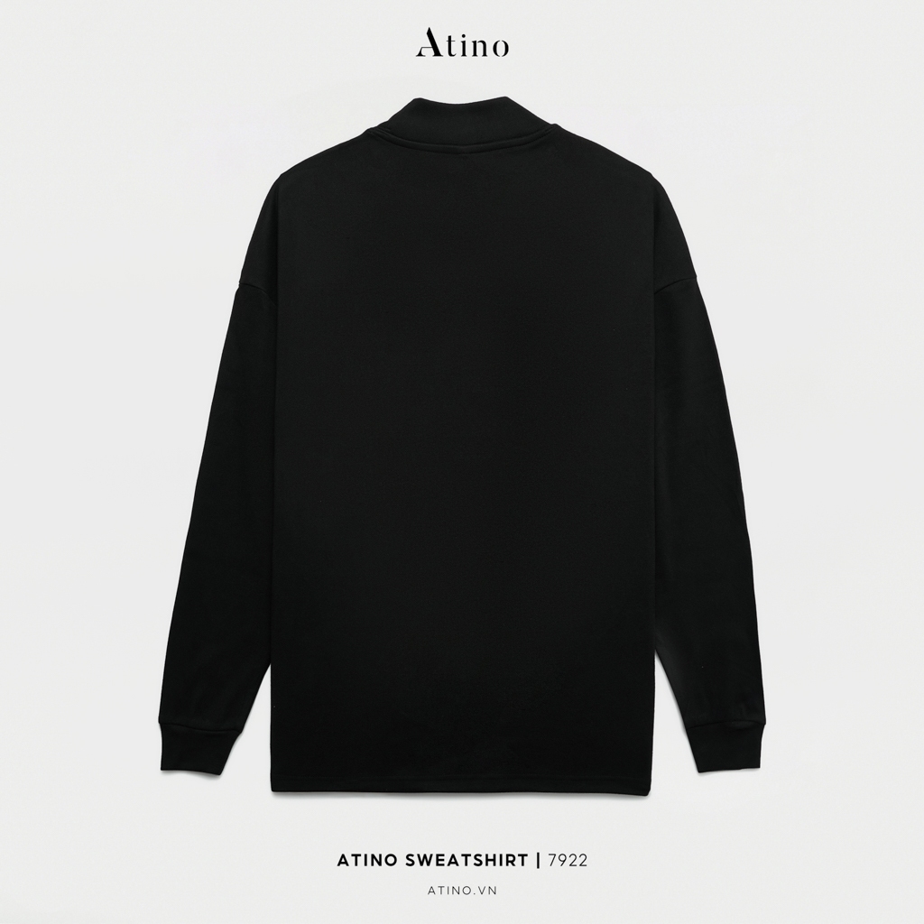 Áo Nỉ Thun Dài Tay Nam Cổ 4cm Trơn ATINO Chất Thun Nỉ Ấm Áp Trẻ Trung Form Fitted AN4.7922