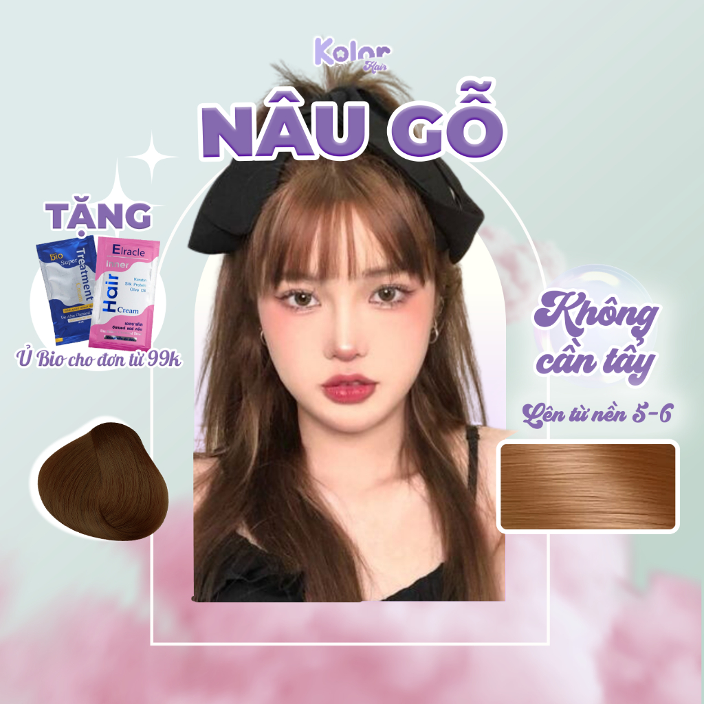 Thuốc nhuộm tóc màu NÂU GỖ không cần tẩy, thuốc nhuộm tóc tại nhà | Kolorhair, Kolor Hair | Fabio, Delofil, Bingo