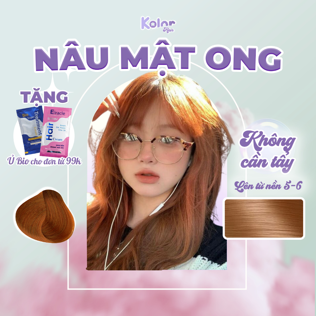 Thuốc nhuộm tóc SIÊU DƯỠNG màu NÂU MẬT ONG không tẩy, thuốc nhuộm tóc tại nhà | Kolor Hair, Kolorhair | DIVASEA