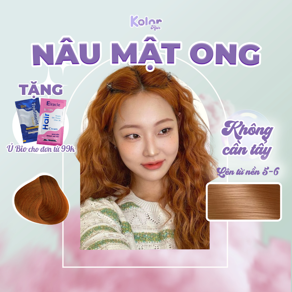 Thuốc nhuộm tóc màu NÂU MẬT ONG không tẩy, thuốc nhuộm tóc tại nhà | Kolor Hair, Kolorhair | Fabio, Delofil, Bingo