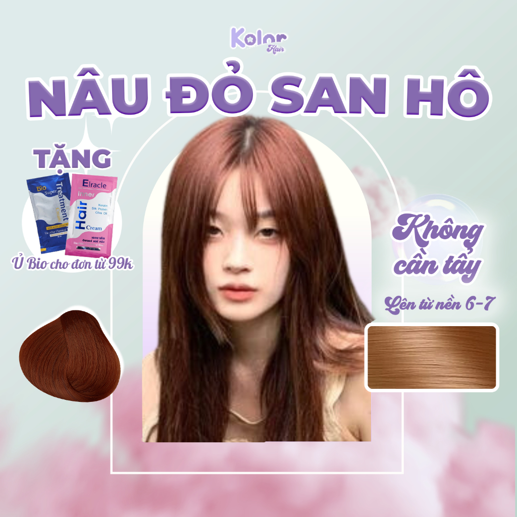 Thuốc nhuộm tóc SIÊU DƯỠNG màu NÂU ĐỎ không tẩy, thuốc nhuộm tóc tại nhà|Kolor Hair, Kolorhair | DIVASEA