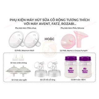  Bộ phụ kiện máy hút sữa Spectra dùng phễu hút sữa silicon nhựa | Tương thích máy Fatz Avent Rozabi Cimilre 