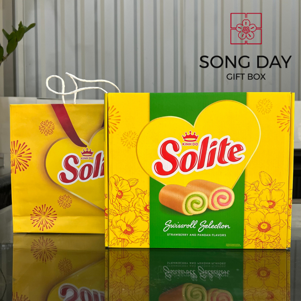 Bánh bông lan cuộn & tròn Solite - Hộp giấy 324g