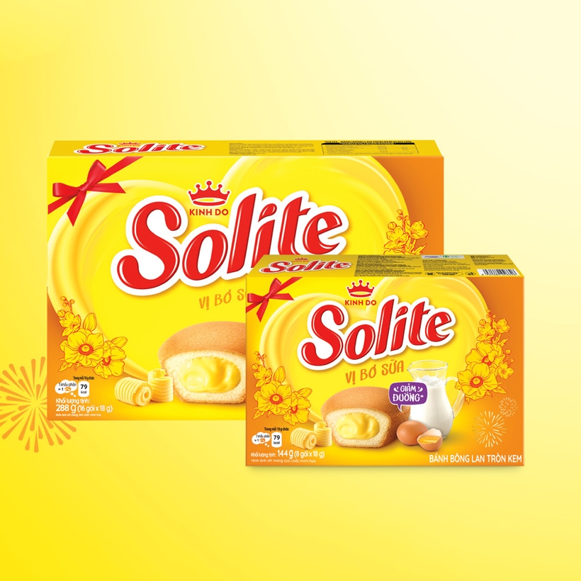 Bánh Bông Lan Tròn Solite - Kem Vị Bơ Sữa