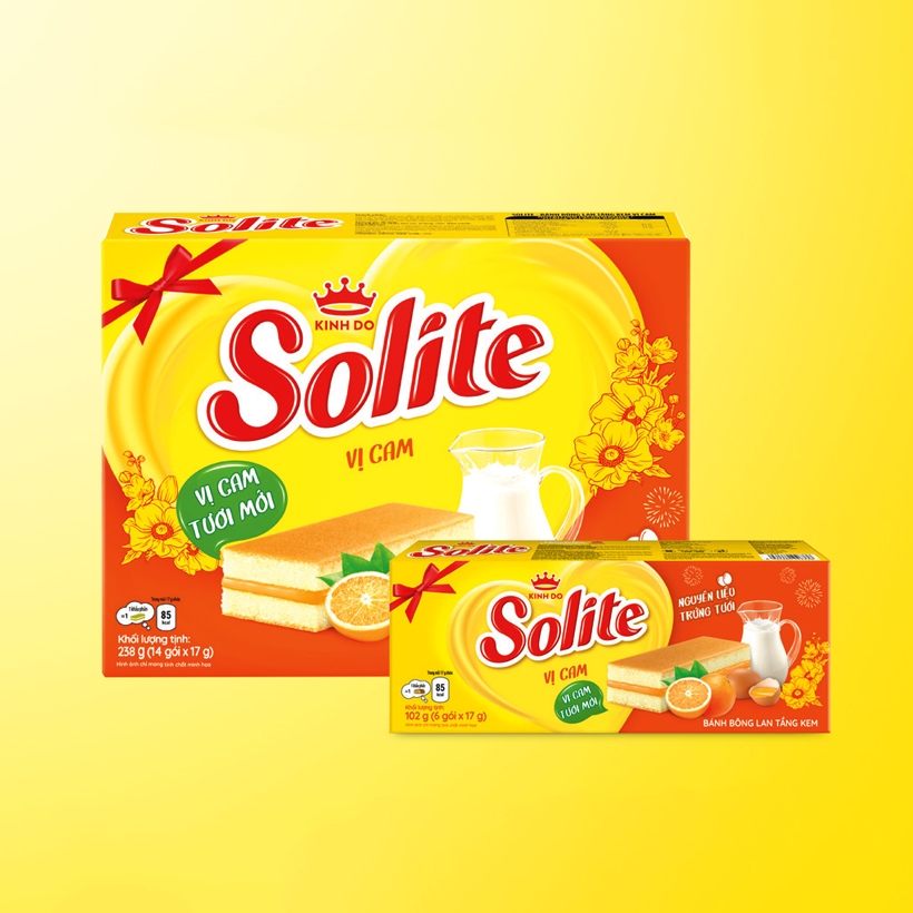 Hộp Bánh Bông Lan Tầng Solite - Kem Vị Cam