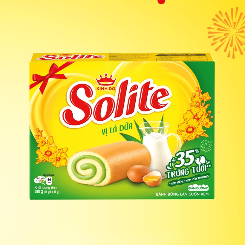 Bánh Bông Lan Cuộn Solite - Hộp giấy 288g