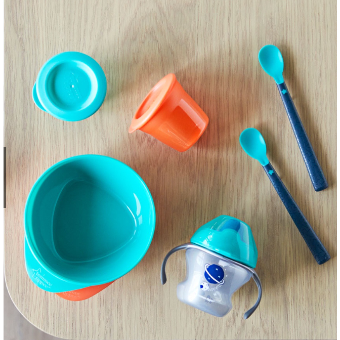 Combo 2 thìa ăn dặm bề mặt kháng khuẩn cho bé Tommee Tippee Softee, cho bé từ 4 tháng - Liin Shop