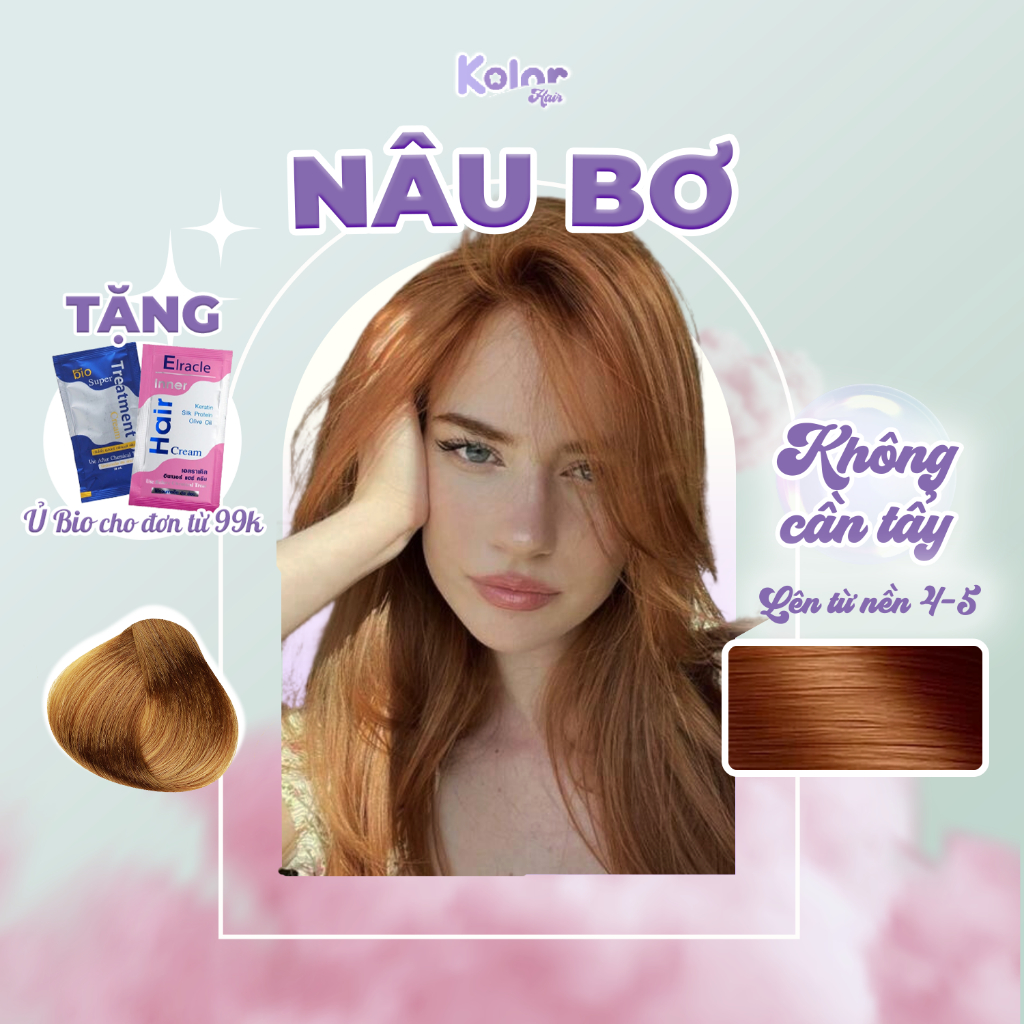 Thuốc nhuộm tóc màu NÂU BƠ không cần tẩy, nhuộm tóc tại nhà | Kolor Hair, Kolorhair | Fabio, Delofil, Bingo